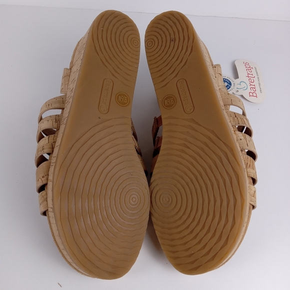 Baretraps Nickie Wedge Sandal Womens 9.5 Cork Hook And Loop Ankle Strap Comfort - Picture 9 of 10